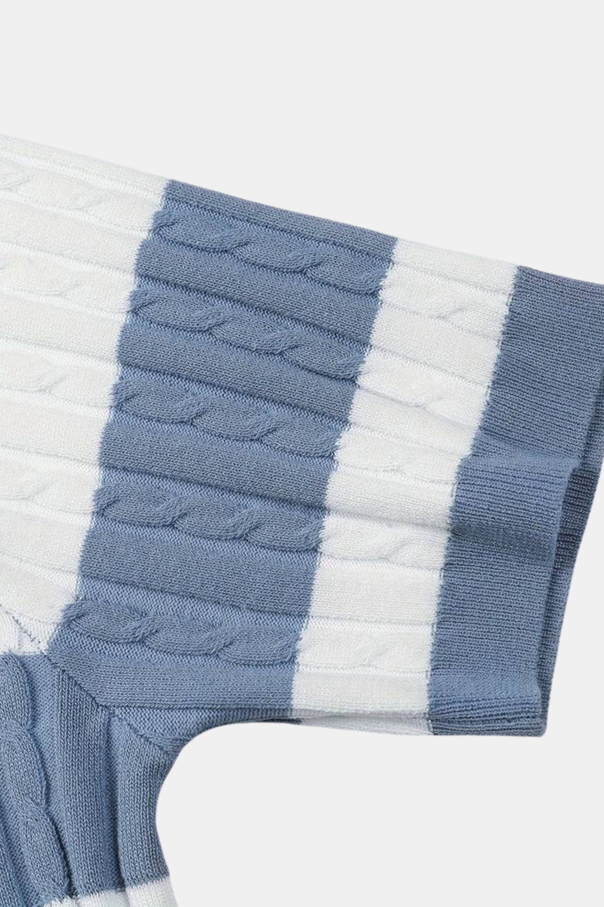 Voro White Stripe Polo