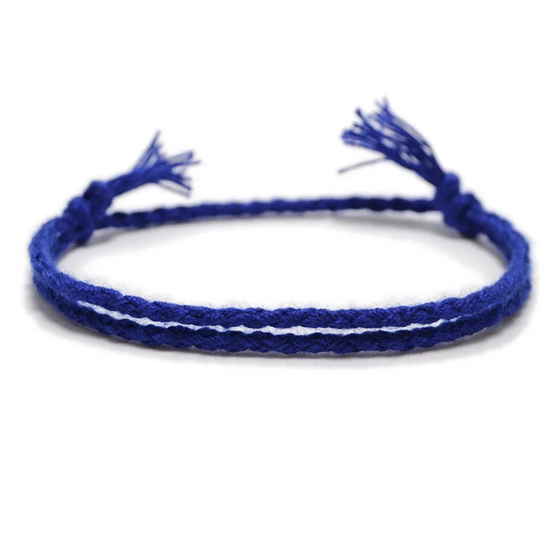 Handmade Woven Lucky Cotton Rope String Bracelet For Men Women Friendship Tassel Thread Bracelets & Bangles