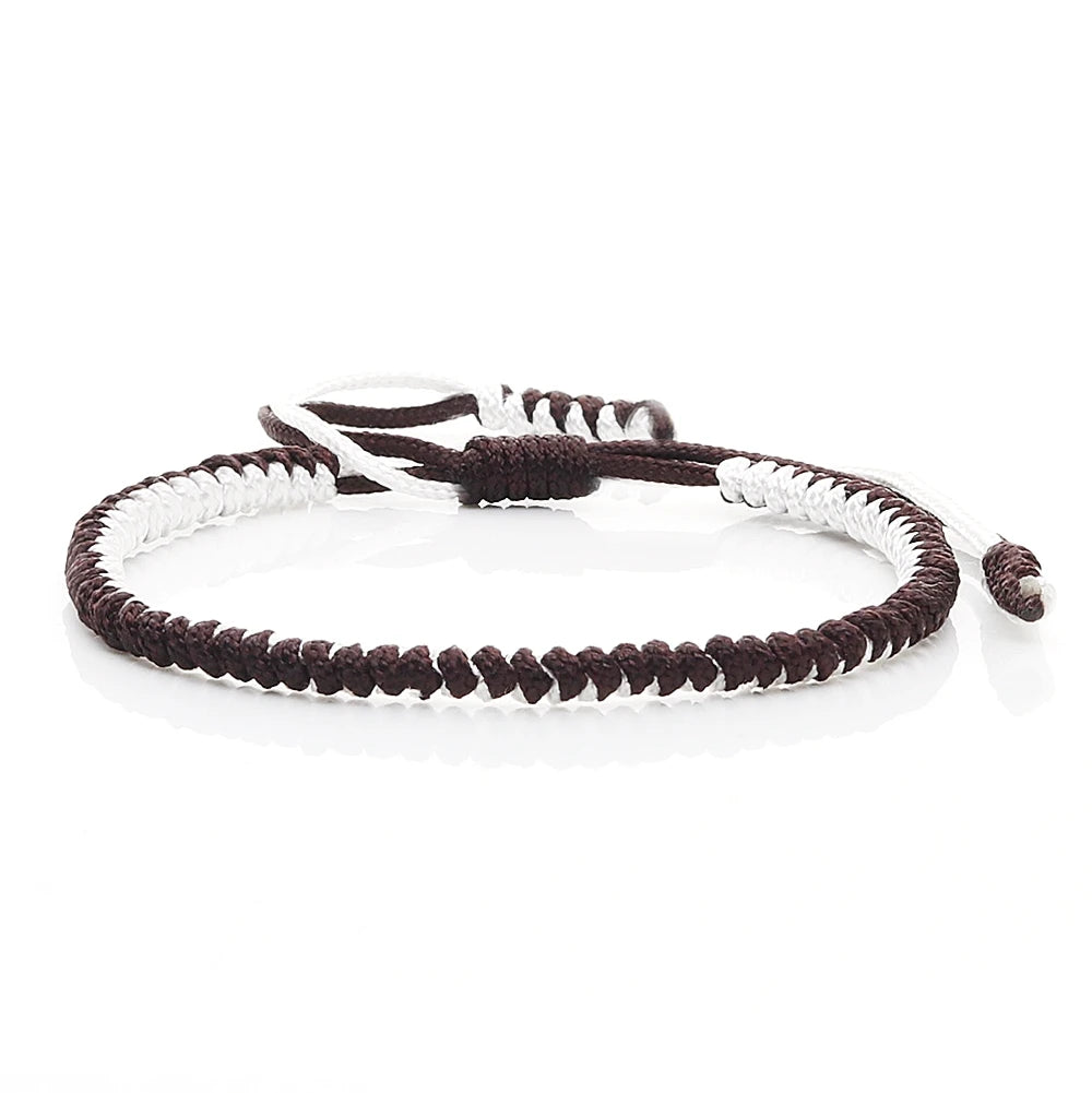 Brown String Braided Bracelet Handmade Adjustable Woven Rope Charm Bracelet For Women Men Homme Fashion Jewelry Best Friend Gift
