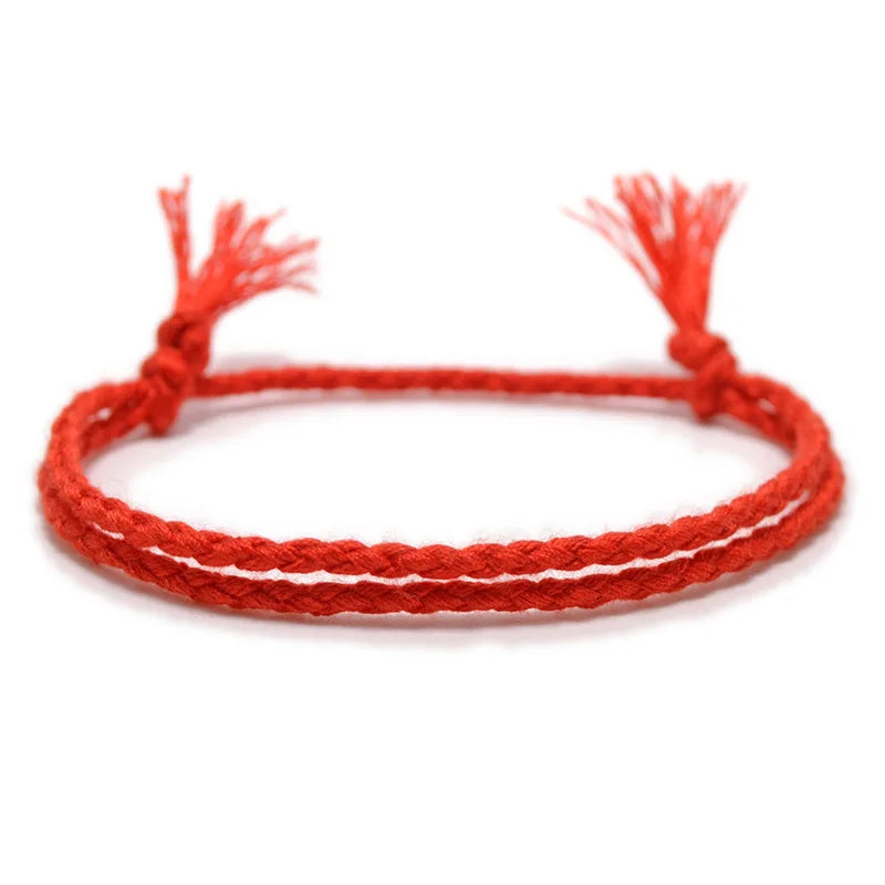 Handmade Woven Lucky Cotton Rope String Bracelet For Men Women Friendship Tassel Thread Bracelets & Bangles