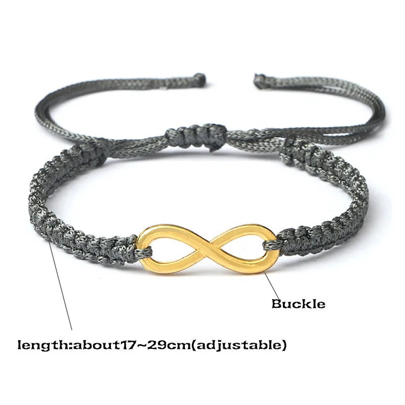 Classic Infinity Bracelet Friendship Braided Adjustable For Couples Men Women Handmade String Charms Bracelets&Bangles Jewelry