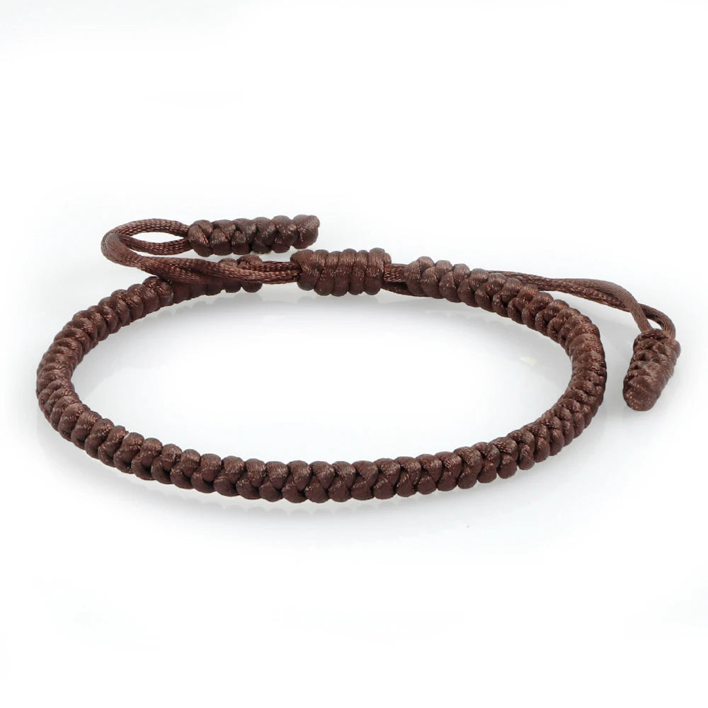 Brown String Braided Bracelet Handmade Adjustable Woven Rope Charm Bracelet For Women Men Homme Fashion Jewelry Best Friend Gift
