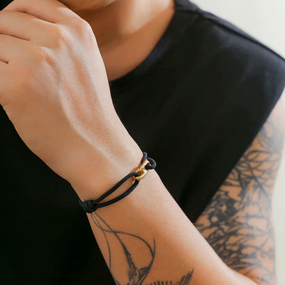 IIngemark gótico artesanal ajustável corda corrente pulseiras para homens simples metal link braclet homme acessórios namorado pulseira