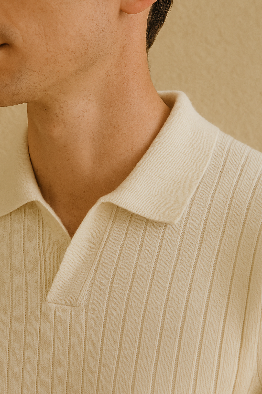 VORO Striped Long Sleeve Polo
