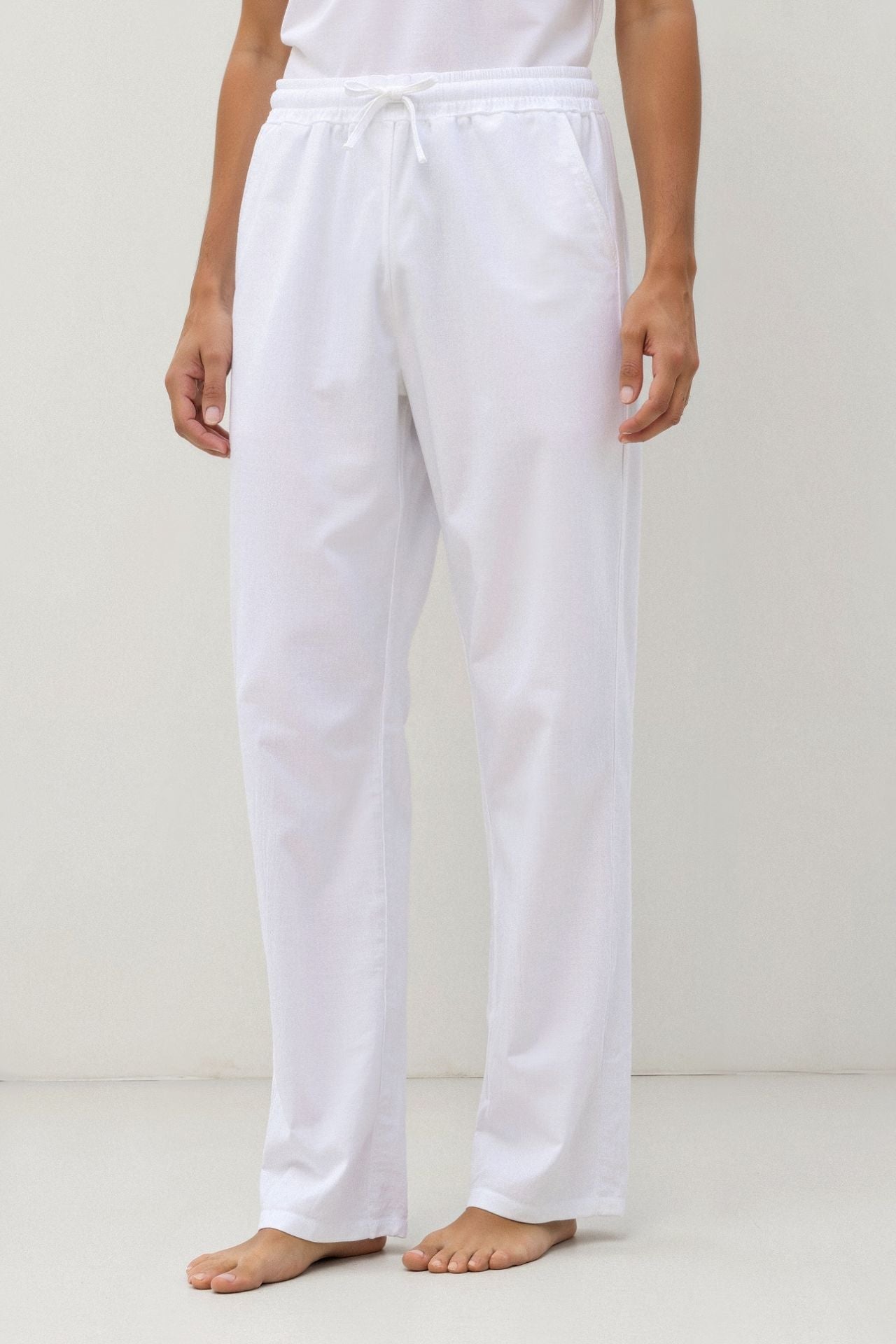 VORO Cotton & Linen Blend Drawstring Pants