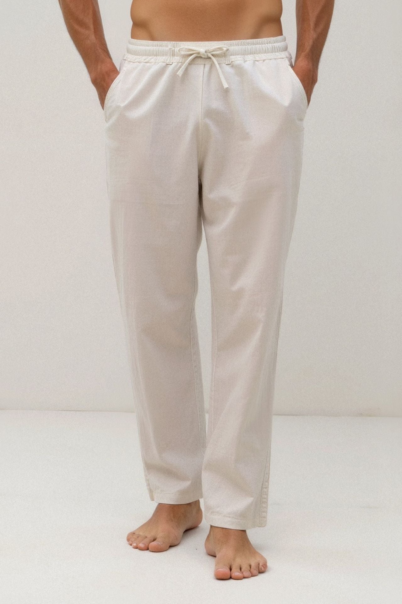 VORO Cotton & Linen Blend Drawstring Pants