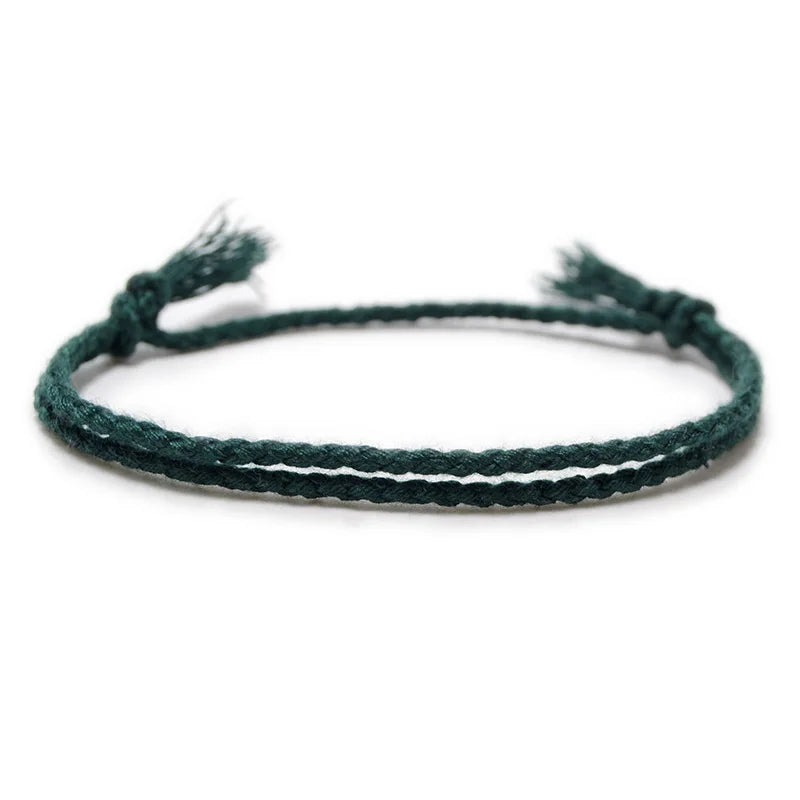 Handmade Woven Lucky Cotton Rope String Bracelet For Men Women Friendship Tassel Thread Bracelets & Bangles