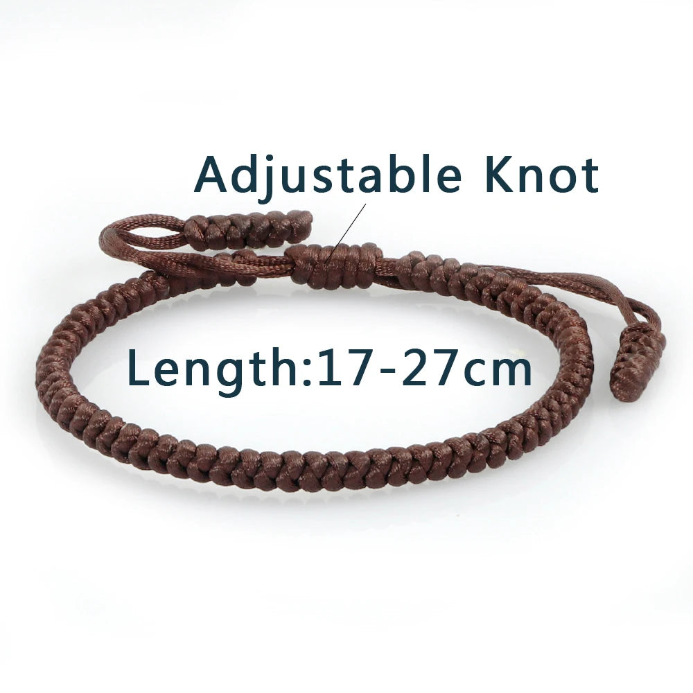 Brown String Braided Bracelet Handmade Adjustable Woven Rope Charm Bracelet For Women Men Homme Fashion Jewelry Best Friend Gift