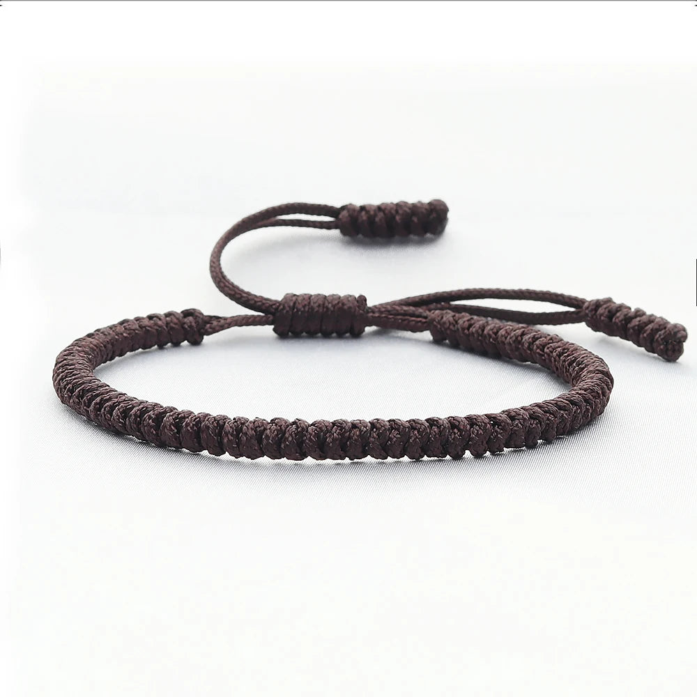 Brown String Braided Bracelet Handmade Adjustable Woven Rope Charm Bracelet For Women Men Homme Fashion Jewelry Best Friend Gift