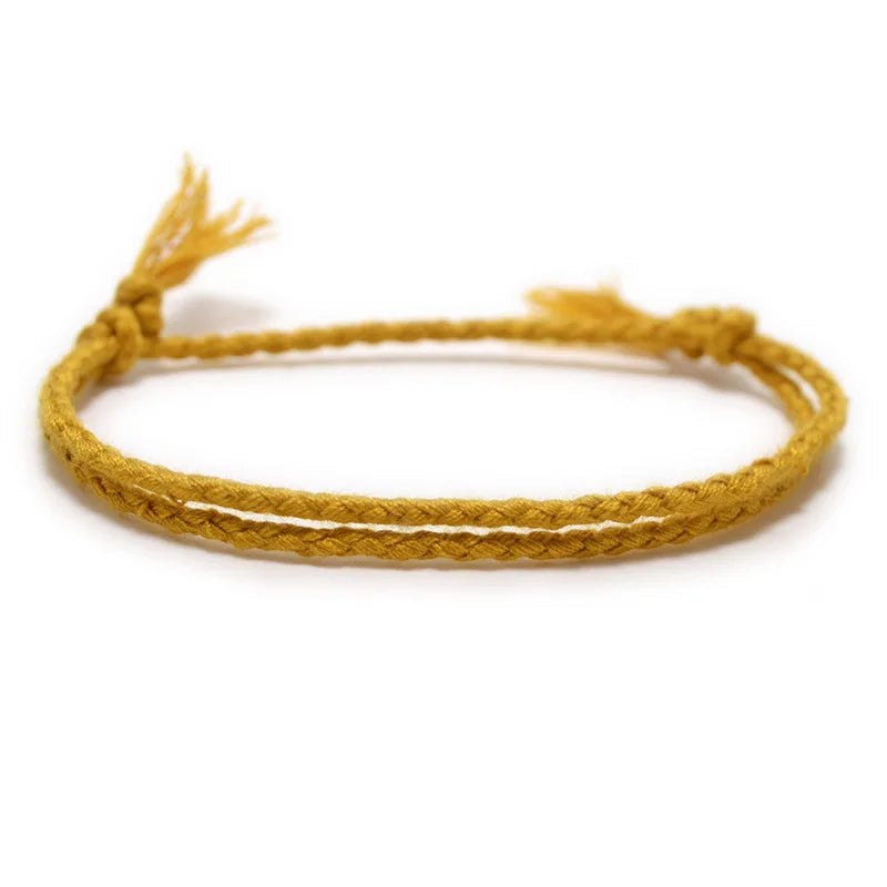 Handmade Woven Lucky Cotton Rope String Bracelet For Men Women Friendship Tassel Thread Bracelets & Bangles