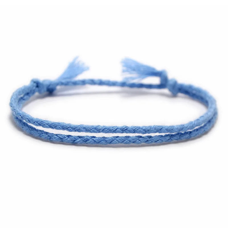 Handmade Woven Lucky Cotton Rope String Bracelet For Men Women Friendship Tassel Thread Bracelets & Bangles