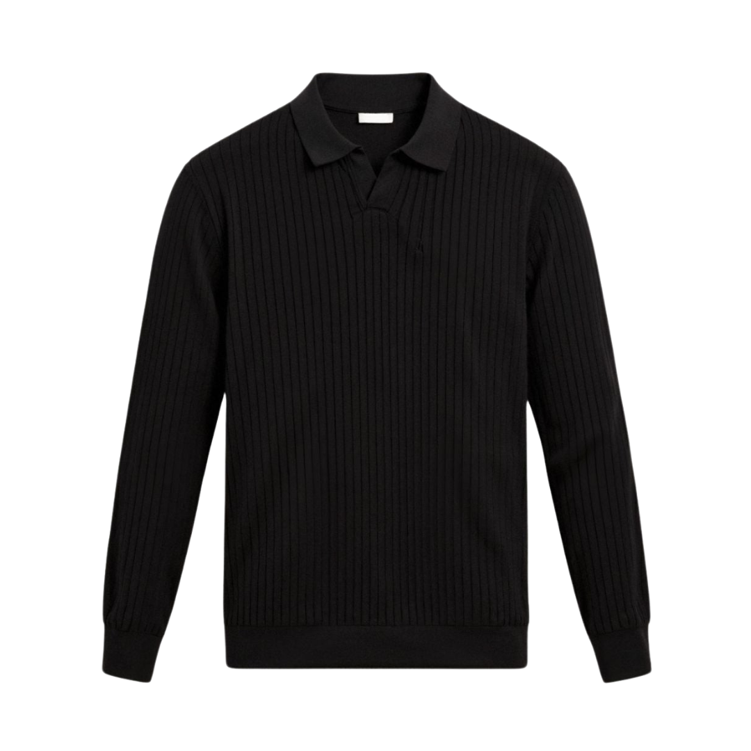VORO Striped Long Sleeve Polo