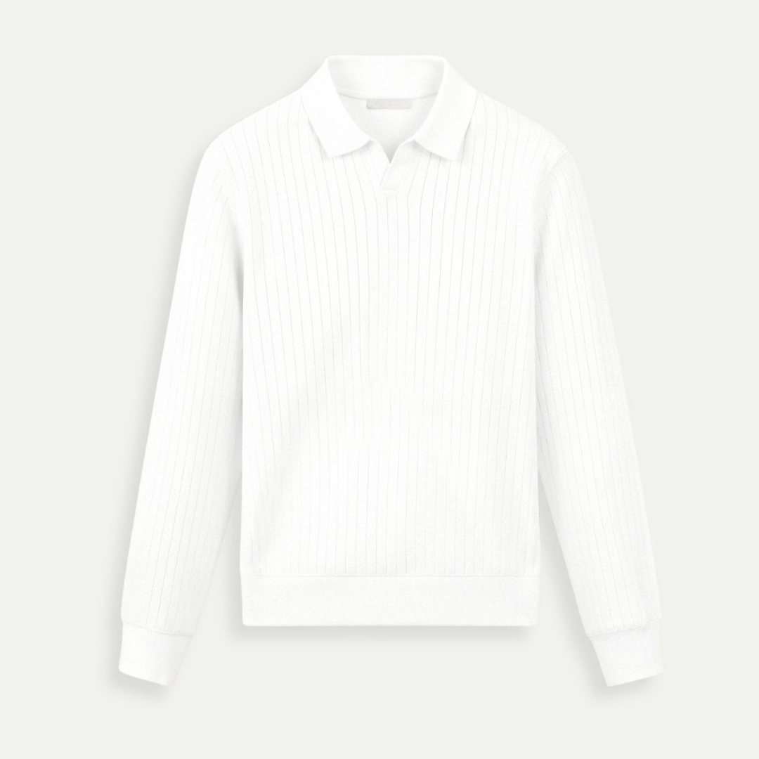 VORO Striped Long Sleeve Polo